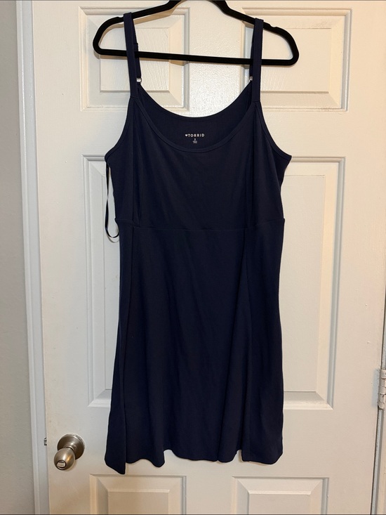 torrid Dresses & Skirts - torrid Navy Adjustable-Strap Ribbed Tank Dress